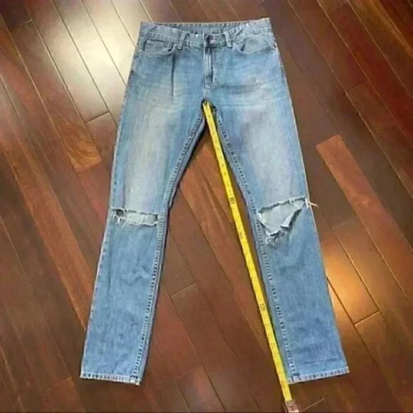 Calvin Klein Men’s Jeans Slim Fit Distressed 100% Cotton Stonewash Blue Size 31 - Picture 12 of 16